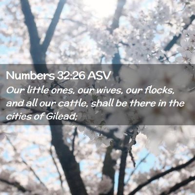 Picture 02 - Numbers 32:26 ASV - Our little ones, our wives, our flocks, and all - Bible Verse Picture