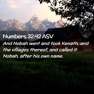 Picture 02 - Numbers 32:42 ASV - And Nobah went and took Kenath, and the villages - Bible Verse Picture