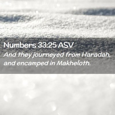 Picture 02 - Numbers 33:25 ASV - And they journeyed from Haradah, and encamped in - Bible Verse Picture
