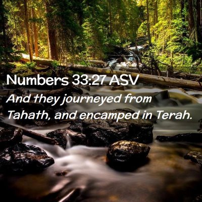 Picture 02 - Numbers 33:27 ASV - And they journeyed from Tahath, and encamped in - Bible Verse Picture