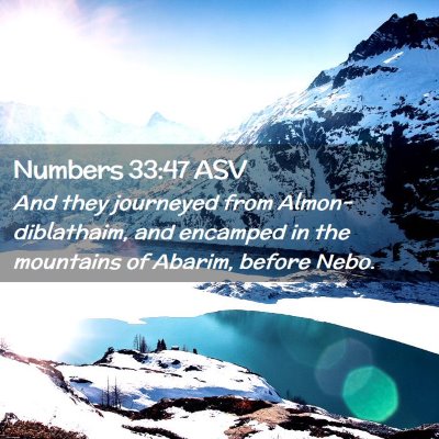 Picture 02 - Numbers 33:47 ASV - And they journeyed from Almon-diblathaim, and - Bible Verse Picture