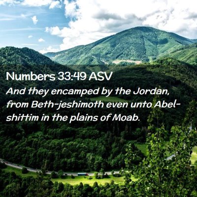 Picture 02 - Numbers 33:49 ASV - And they encamped by the Jordan, from - Bible Verse Picture