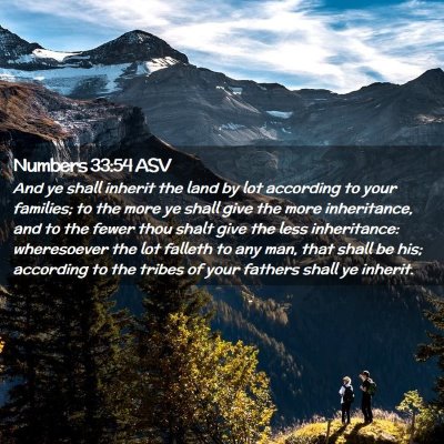 Picture 02 - Numbers 33:54 ASV - And ye shall inherit the land by lot according to - Bible Verse Picture