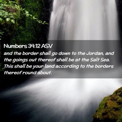 Picture 02 - Numbers 34:12 ASV - and the border shall go down to the Jordan, and - Bible Verse Picture