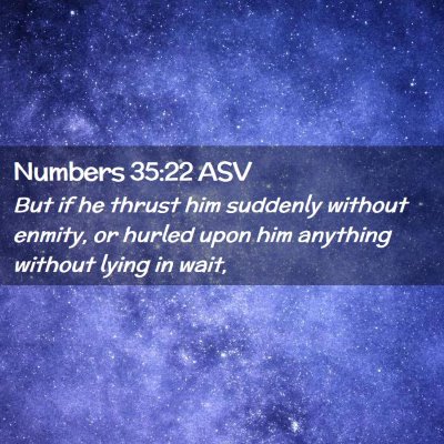 Picture 02 - Numbers 35:22 ASV - But if he thrust him suddenly without enmity, or - Bible Verse Picture