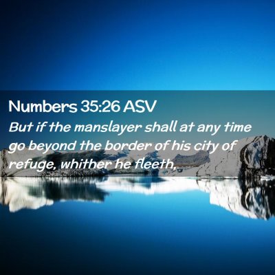 Picture 02 - Numbers 35:26 ASV - But if the manslayer shall at any time go beyond - Bible Verse Picture
