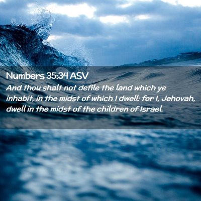 Picture 02 - Numbers 35:34 ASV - And thou shalt not defile the land which ye - Bible Verse Picture