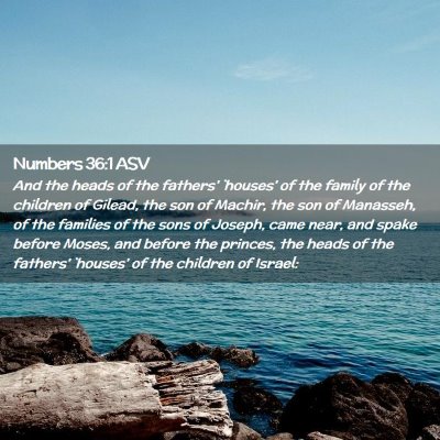Picture 02 - Numbers 36:1 ASV - And the heads of the fathers' `houses' of the - Bible Verse Picture
