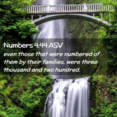 Picture 02 - Numbers 4:44 ASV - even those that were numbered of them by their - Bible Verse Picture