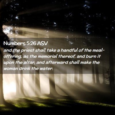 Picture 02 - Numbers 5:26 ASV - and the priest shall take a handful of the - Bible Verse Picture