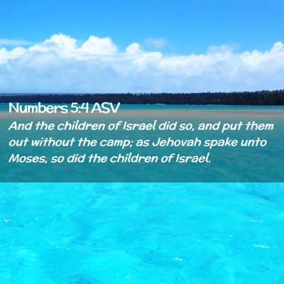 Picture 02 - Numbers 5:4 ASV - And the children of Israel did so, and put them - Bible Verse Picture