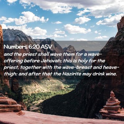 Picture 02 - Numbers 6:20 ASV - and the priest shall wave them for a - Bible Verse Picture