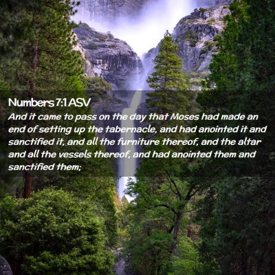 Picture 02 - Numbers 7:1 ASV - And it came to pass on the day that Moses had - Bible Verse Picture
