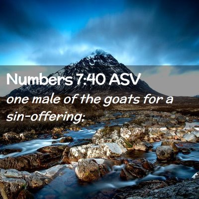 Picture 02 - Numbers 7:40 ASV - one male of the goats for a - Bible Verse Picture