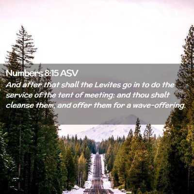 Picture 02 - Numbers 8:15 ASV - And after that shall the Levites go in to do the - Bible Verse Picture