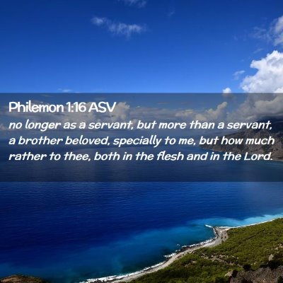 Picture 02 - Philemon 1:16 ASV - no longer as a servant, but more than a servant, - Bible Verse Picture