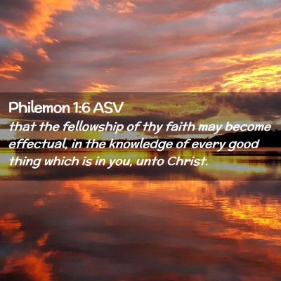 Picture 02 - Philemon 1:6 ASV - that the fellowship of thy faith may become - Bible Verse Picture