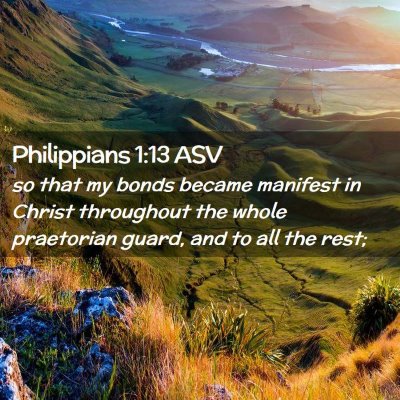 Picture 02 - Philippians 1:13 ASV - so that my bonds became manifest in Christ - Bible Verse Picture
