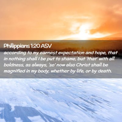 Picture 02 - Philippians 1:20 ASV - according to my earnest expectation and hope, - Bible Verse Picture