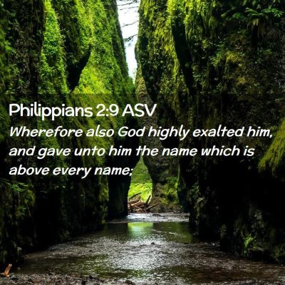 Picture 02 - Philippians 2:9 ASV - Wherefore also God highly exalted him, and gave - Bible Verse Picture