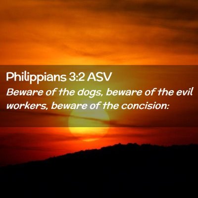 Picture 02 - Philippians 3:2 ASV - Beware of the dogs, beware of the evil workers, - Bible Verse Picture