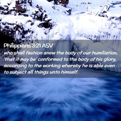 Picture 02 - Philippians 3:21 ASV - who shall fashion anew the body of our - Bible Verse Picture