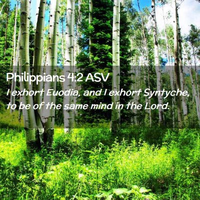 Picture 02 - Philippians 4:2 ASV - I exhort Euodia, and I exhort Syntyche, to be of - Bible Verse Picture
