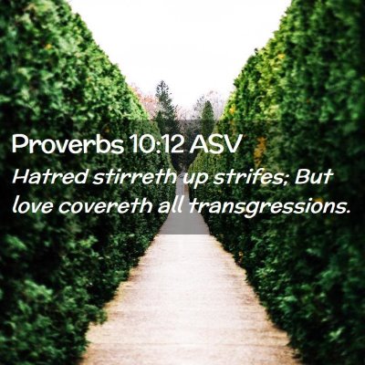 Picture 02 - Proverbs 10:12 ASV - Hatred stirreth up strifes; But love covereth all - Bible Verse Picture