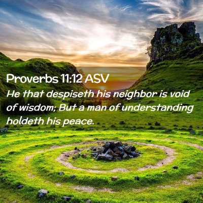 Picture 02 - Proverbs 11:12 ASV - He that despiseth his neighbor is void of wisdom; - Bible Verse Picture