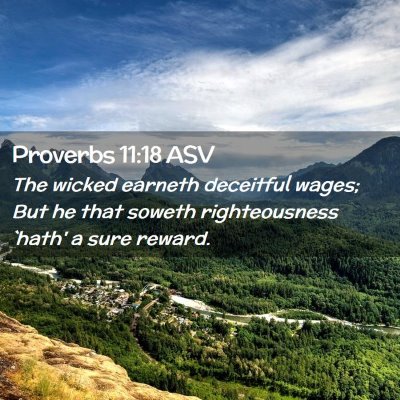 Picture 02 - Proverbs 11:18 ASV - The wicked earneth deceitful wages; But he that - Bible Verse Picture