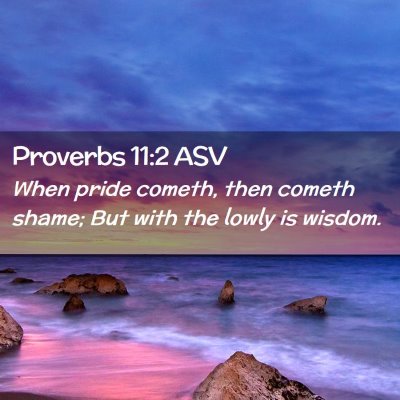 Picture 02 - Proverbs 11:2 ASV - When pride cometh, then cometh shame; But with - Bible Verse Picture