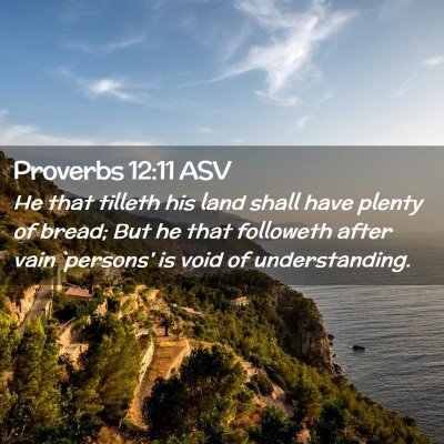 Picture 02 - Proverbs 12:11 ASV - He that tilleth his land shall have plenty of - Bible Verse Picture