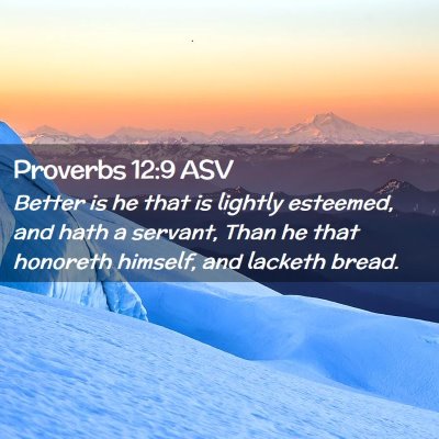Picture 02 - Proverbs 12:9 ASV - Better is he that is lightly esteemed, and hath a - Bible Verse Picture