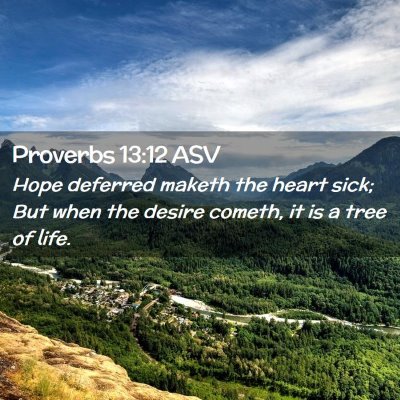 Picture 02 - Proverbs 13:12 ASV - Hope deferred maketh the heart sick; But when the - Bible Verse Picture