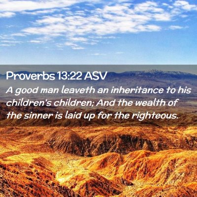 Picture 02 - Proverbs 13:22 ASV - A good man leaveth an inheritance to his - Bible Verse Picture
