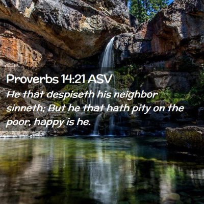 Picture 02 - Proverbs 14:21 ASV - He that despiseth his neighbor sinneth; But he - Bible Verse Picture