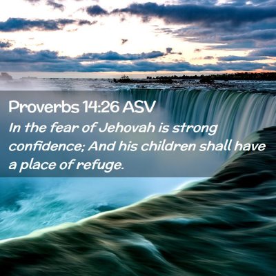 Picture 02 - Proverbs 14:26 ASV - In the fear of Jehovah is strong confidence; And - Bible Verse Picture