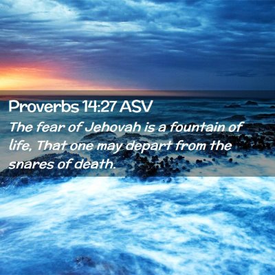 Picture 02 - Proverbs 14:27 ASV - The fear of Jehovah is a fountain of life, That - Bible Verse Picture