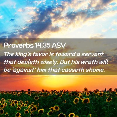 Picture 02 - Proverbs 14:35 ASV - The king's favor is toward a servant that dealeth - Bible Verse Picture