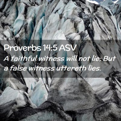 Picture 02 - Proverbs 14:5 ASV - A faithful witness will not lie; But a false - Bible Verse Picture