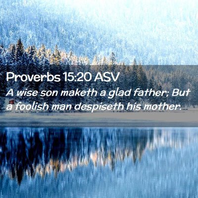 Picture 02 - Proverbs 15:20 ASV - A wise son maketh a glad father; But a foolish - Bible Verse Picture