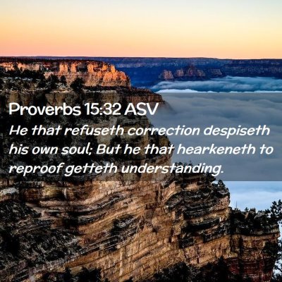 Picture 02 - Proverbs 15:32 ASV - He that refuseth correction despiseth his own - Bible Verse Picture