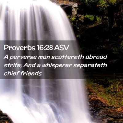 Picture 02 - Proverbs 16:28 ASV - A perverse man scattereth abroad strife; And a - Bible Verse Picture