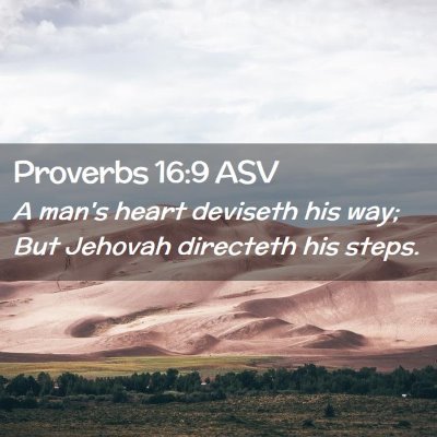 Picture 02 - Proverbs 16:9 ASV - A man's heart deviseth his way; But Jehovah - Bible Verse Picture