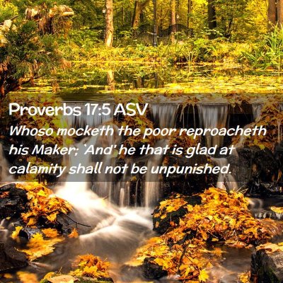 Picture 02 - Proverbs 17:5 ASV - Whoso mocketh the poor reproacheth his Maker; - Bible Verse Picture