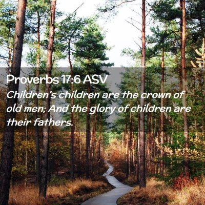 Picture 02 - Proverbs 17:6 ASV - Children's children are the crown of old men; And - Bible Verse Picture