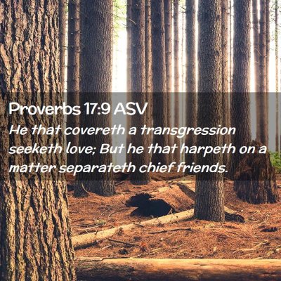 Picture 02 - Proverbs 17:9 ASV - He that covereth a transgression seeketh love; - Bible Verse Picture