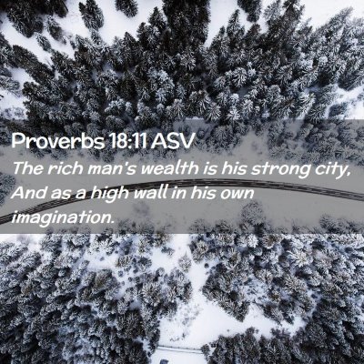 Picture 02 - Proverbs 18:11 ASV - The rich man's wealth is his strong city, And as - Bible Verse Picture