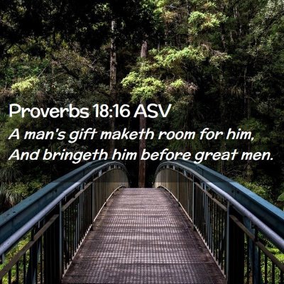 Picture 02 - Proverbs 18:16 ASV - A man's gift maketh room for him, And bringeth - Bible Verse Picture