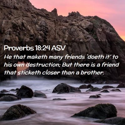 Picture 02 - Proverbs 18:24 ASV - He that maketh many friends `doeth it' to his own - Bible Verse Picture
